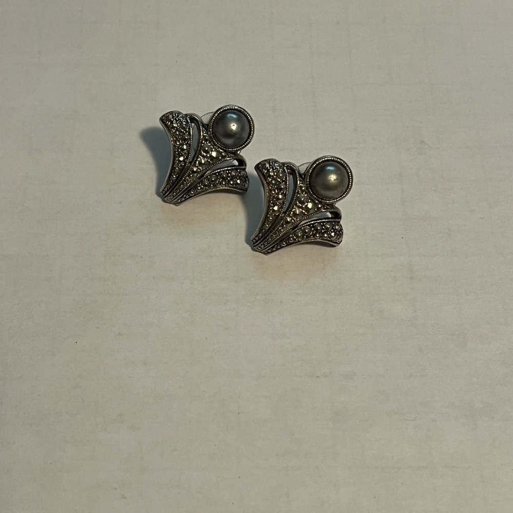 Vintage Marcasite Earrings Pierced